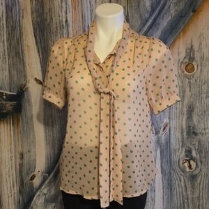 Alice Moon Polka Dot Blouse with Tie Neck